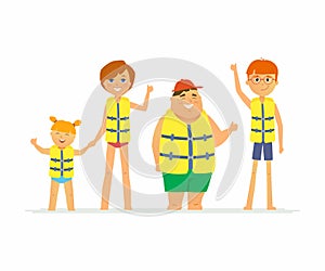 Happy children on vacation - cartoon people character isolated illustration