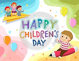 Happy Childrenâ€™s Day vector background