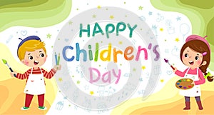 Happy childrenâ€™s day vector background