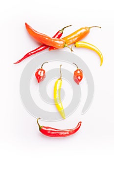 Happy chili face. Vegetable lifestyle, cooking  and spicey kitchen concept photo