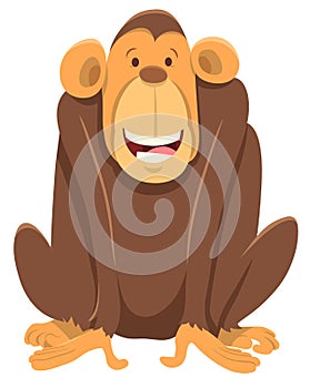 Happy chimpanzee ape animal character