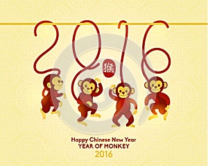 Happy Chinese New Year 2016 Year of Monkey