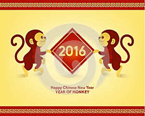 Happy Chinese New Year 2016 Year of Monkey