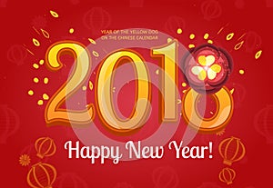 Happy Chinese new year 2018 card vector design