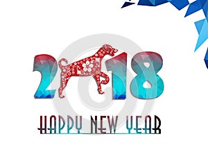 Happy Chinese new year 2018 card year of dog.