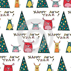 Happy chinese new year 2019, year of the pig.Template banner, poster in oriental style. The inscription Happy New Year