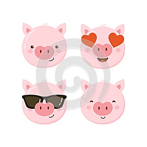 Happy Chinese new year 2019, the year of pig. Vector banner, background