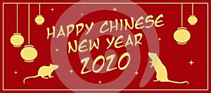 Happy chinese new year 2020 background vetor illustration
