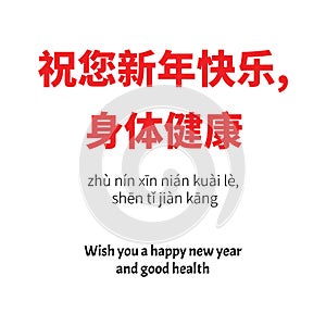 Happy chinese new year 2022 greeting text in chinese character calligraphy with the meaning Literal translation in english as :