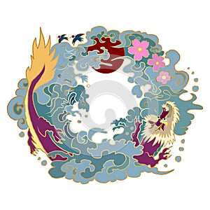 Happy Chinese new year 2024.Hand drawn vector for elements on background.
