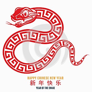 Happy chinese new year 2025 year of the snake zodiac sign.