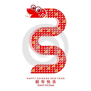 Happy chinese new year 2025 year of the snake zodiac sign.