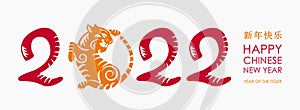 Happy Chinese New Year. tiger symbol of 2022, Chinese New Year. Template for banner, poster, greeting card