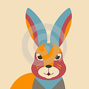 Happy Chinese New Year. Zodiac sign rabbit head symbol 2023. Template for banner, poster, greeting card