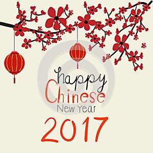 Happy Chinese rooster New Year 2017 background