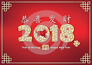 Happy Chinese Spring Festival / Year of the Dog! - red background