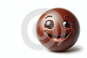 Happy chocolate ball. Space for text.