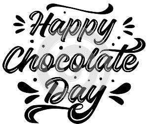 Happy Chocolate Day hand lettering vector illustration