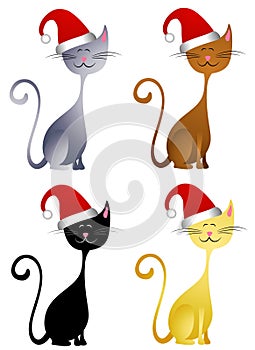 Happy Christmas Hat Cats