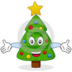 Happy Christmas Tree Character