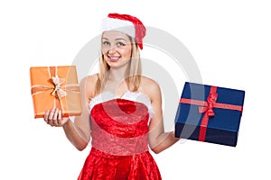 Happy Christmas woman with presents
