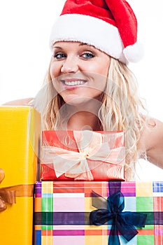 Happy Christmas woman with presents