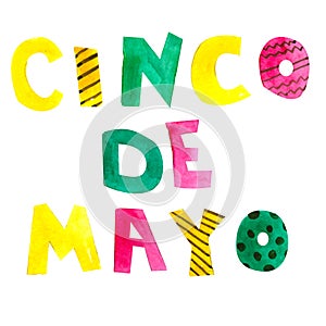 Happy Cinco de Mayo illustration for mexico celebration. photo
