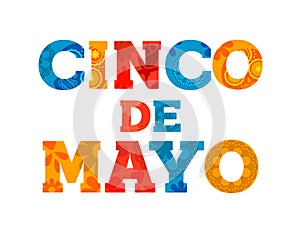 Happy Cinco de mayo text quote greeting card photo
