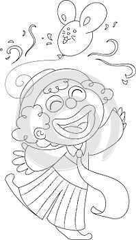 Coloring Happy clown vector