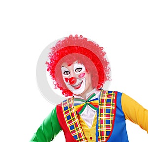 Happy clown closeup portrait