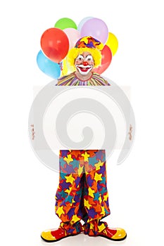 Happy Clown Holding Sign