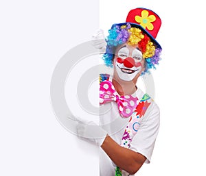 Happy clown showing thumbs up