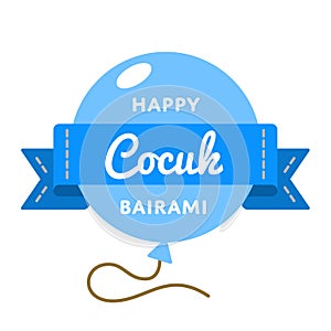 Happy Cocuk Bairami greeting emblem