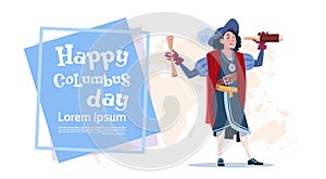 Happy Columbus Day American Discovery Holiday Poster Greeting Card