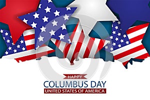 Happy Columbus Day design concept. USA national holiday background wallpaper. Cover for advertisement, shopping promotion.