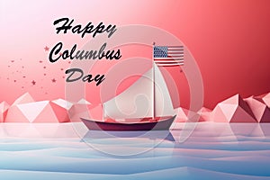 Happy Columbus Day Lettering Card