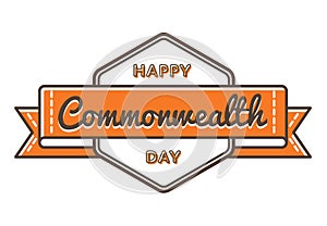 Happy Commonwealth day greeting emblem