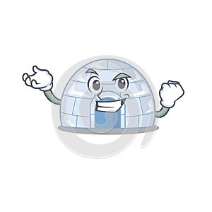 Happy confident Successful igloo cartoon character style