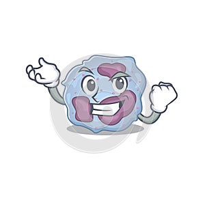 Happy confident Successful leukocyte cell cartoon character style