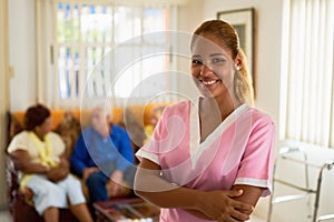 Happy And Confident Woman At Work As Nurse In Hospital