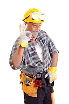 Happy construction worker