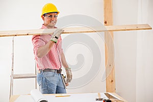 Happy contractor at work