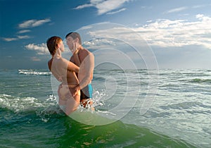 Happy couple on a beach-2