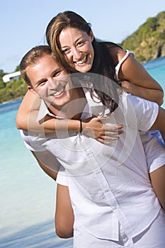 Happy couple at the beach