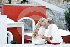 Happy couple bride and groom in wedding day, Positano, Italy