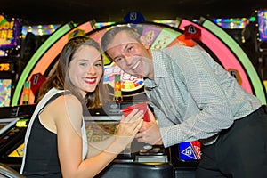 Happy couple at casino