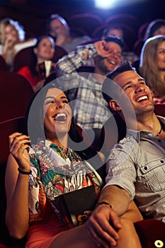 Happy couple at the cinema