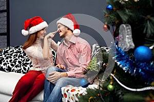 Happy couple,cristmas