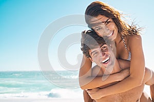 Happy couple enjoy summer