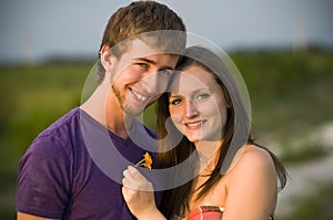 Happy couple faces photo